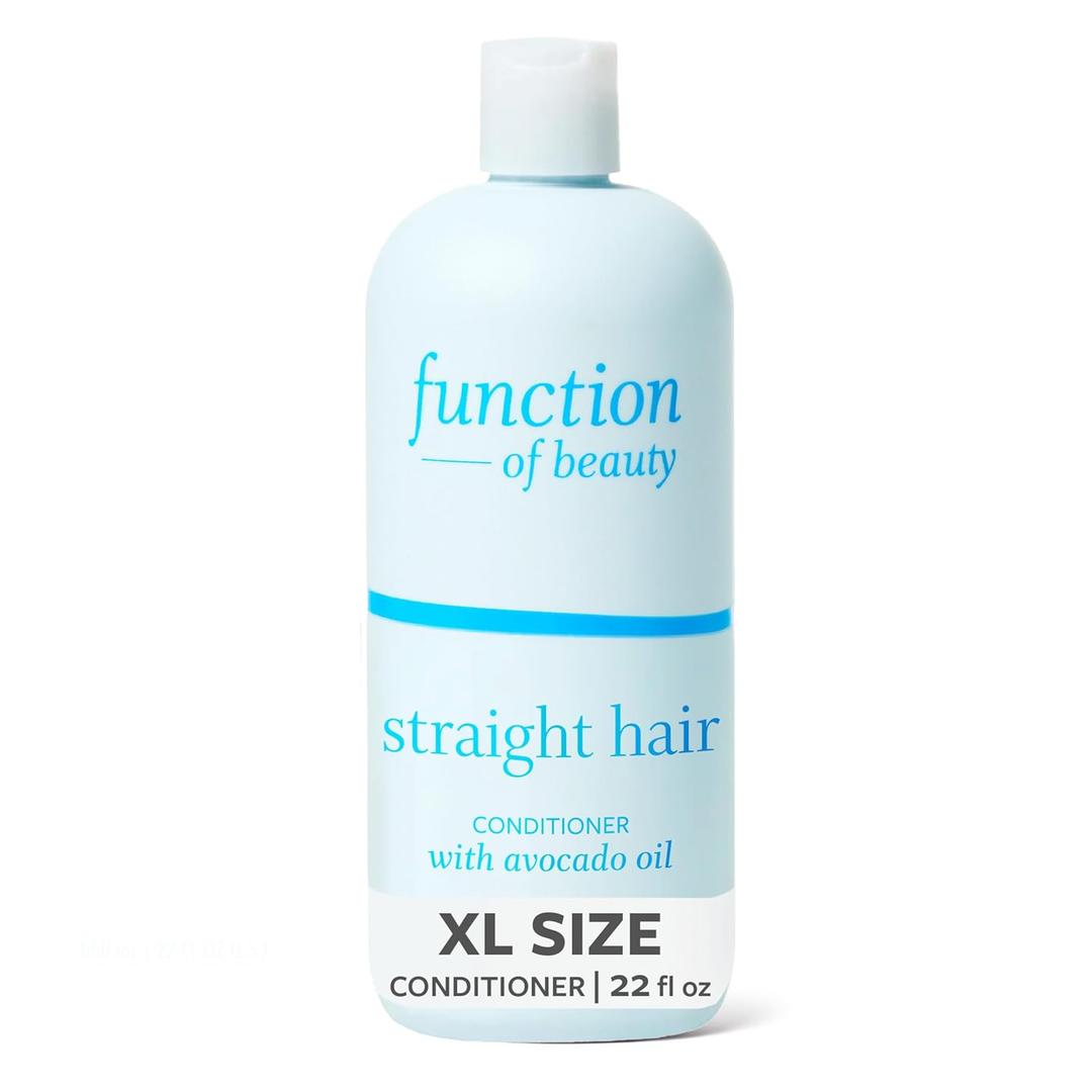 Function of Beauty Straight Hair Conditioner, XL - Sulfate-Free Conditioner for Natural Volume & Shine - Anti-Frizz, Lightweight & Hydrating with Avocado Oil - Oily Hair Care Products (22 Fl Oz (Pack of 1))
