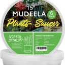 MUDEELA 6 Pack of 15 inch Plant Saucer, Durable Plastic Plant Trays for Indoors, Clear Plastic Flower Plant Pot Saucer, Made of Thicker, Stronger Plastic, with Taller Design