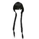 FBHLZ Long Black Braided Wig for Wednesday Addams Costume Big Girls Women Gothic High Heat Resistant for Costume Halloween Party over 14 Years