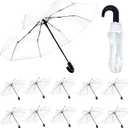 10/20 Pack Clear Wedding Umbrellas Bulk, Portable Auto Open Close Transparent Design, Durable High-Visibility Folding Rain Umbrellas for Photography, Party, Travel, Golf, Outdoor Events
