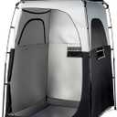 VINGLI 6.8FT Shower Tent, Large Instant Pop Up Shelter with Mesh Floor & Carrying Bag, Privacy Changing Room Tent for Toilet, Camping, Dressing, Lightweight & Sturdy, Easy Set Up (Black)