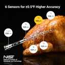 ThermoMaven Smart Bluetooth Wireless Meat Thermometer, 10X Enhanced Sub-1G Signal and Stability, Standalone Display Base, Certified Accuracy 0.5F, WiFi Unlimited Range for BBQ, Oven, Smoker, Grill