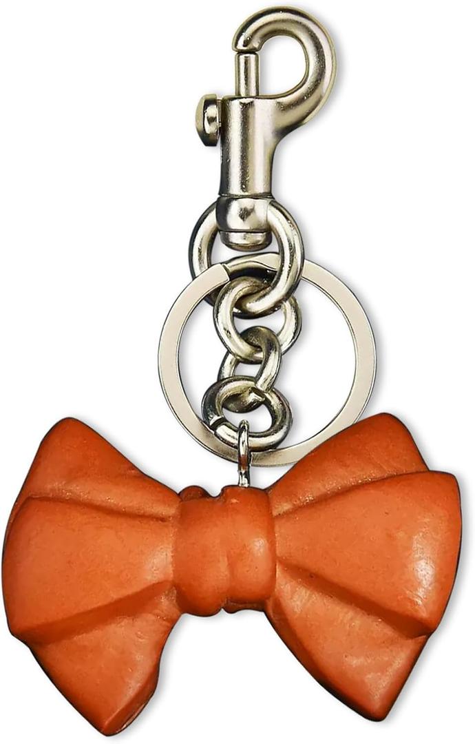 Bag Charm Cute Bow Tie Styled Bread Keychain Purse Charms for Women,Bag Charms for Handbags Fashion Keychain Gift (Brown)