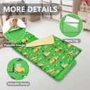 Primlect Toddler Nap Mat with Removable Pillow and Fleece Blanket, Extra Large 55''x35'' Sleeping Bag, Washable, Light, Easy to Roll up, Perfect for Daycare, Preschool, Kindergarten, Travel