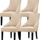 Lellen Strench Wingback Side Chair Slipcover - Accent Chair Cover Slipcover Wingback Chair Cover Slipcover Wingback Chair Slipcovers Wing Chair Cover Slipcover Wing Chair Slipcover Set of 4（Taupe)