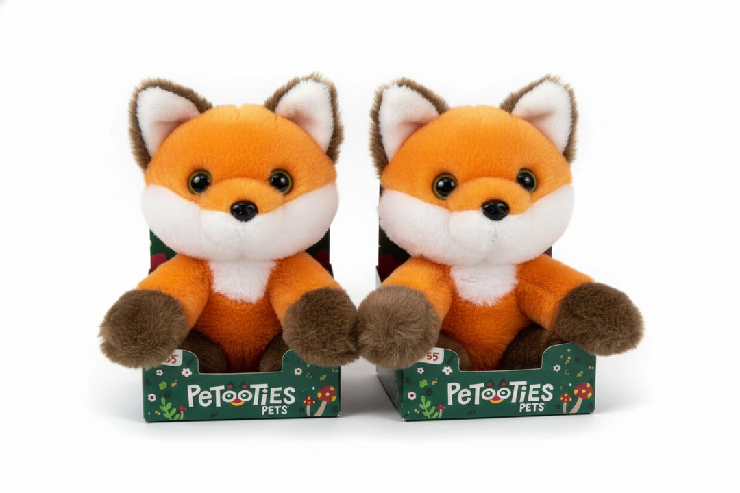 PETOOTIES 4IN PLUSH FOX, 2 PACK