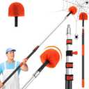 26 FT Cobweb Duster with Extension Pole,Spider Web Brush with Pole Extend 5-20FT,Spiderweb Cleaner with 4-Stage Telescopic Aluminum Pole,Spider Brush Cobweb for Outdoor & Indoor Cleaning