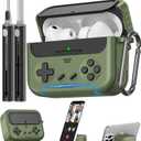 Inesore for Airpods Pro 3 Case Cover with Cleaner Kit,with Lock for Airpod Pro 3 (2025),Classic Cool Funny Game Console Hard Air Pods Pro 3 Case for Men Boy(Military Green)