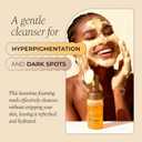 Glo Melanin Turmeric & Kojic Foaming Face Wash Brightening Foaming Cleanser with Scrubber Top, Rose Water, Vitamin C, Aloe & Kojic Acid Natural, Paraben-Free, 4 fl oz, 120 ml