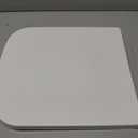 Minsa MinS03 square toilet seat, glossy finish, designed for 16.5-inch x 15-inch toilets, features a soft-close seat, quick-release hinges, high-strength PP material, and easy installation.