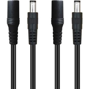 SIOCEN 2-Pack 3ft DC Extension Cable 5.5mm x 2.1mm Male to Female Power Cord for CCTV Security Surveillance Indoor IP Camera Dvr Standalone LED Strip,Car,12v DC Power Supply Plug Adapter