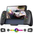 Spican Switch 2 Controller, Switch 2 Accessories Wireless Pro Controller with No-drift Hall Effect Joystick, 4 RGB Mode, 10H+ Battery, Turbo&Macro, Full-Size Hand-Curve Design Comfort for Nintendo Switch 2 Games (7.9", Black)