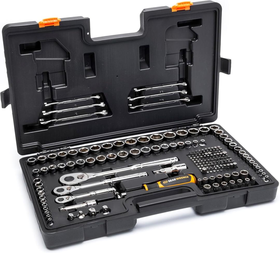 GEARWRENCH 202 Piece SAE/Metric Mechanics Tool Set 1/4", 3/8", & 1/2" Drives | GW72MLCBMTS