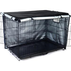 kefit Dog Crate Cover 42 inch, Kennel Cover for Wire Dog Cage, Black