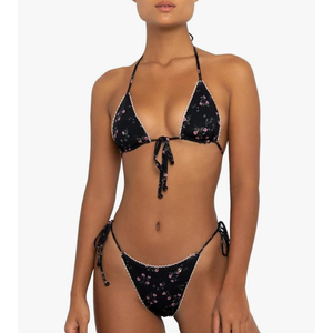 Bikinis Swimsuit Set for Women Swimwear Triangle Bathing Suit Tie String Thong M