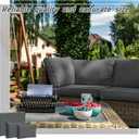 Patelai 11 Pcs Waterproof Patio Cushion Covers for Outdoor Sectional Furniture Wicker Rattan Patio Sofa Couch Chair Seat Pillow Slipcovers, 3 Sizes Covers Only (25.4 x 25.4X 3.54,Gray)