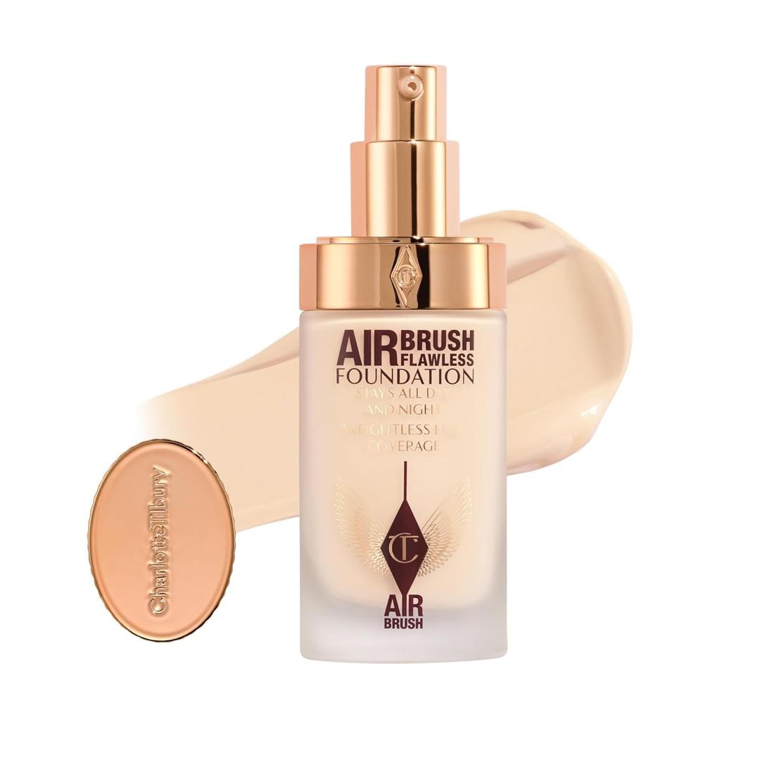 Charlotte Tilbury Airbrush Flawless Matte Foundation - Full Coverage Liquid Makeup with a Natural-Matte Finish - Smoothes & Blurs Pores - Waterproof & Transfer Resistant