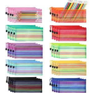 40 Pack 10 Colors Pencil Pouch Bulk Mesh Zipper Pouch Bags, Small Storage Bag for Operation Christmas Child Bulk Items, Multipurpose Pencil Case for School and Office Supplies, Travel Accessories