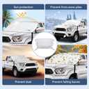 Big Hippo Thickened Car Windshield Cover for Snow and Ice,Heavy Duty Windshield Snow Cover, All-Weather Protection Against Hail, Wind and Sun, Fits Large SUVs & Trucks (70.86x42.5/Silver)