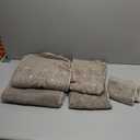 Modern Threads 6 Piece Cotton Bath Towel Set  Ultra Soft 550 GSM Towels  Bathroom Set with Hand Towels and Washcloths  Geometric (Classic Taupe)