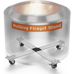 Rolling Firepit Stand for Solo Stove Bonfire – 21" Fire Pit on Wheels Solostove Stand – Rust-Proof Aluminum & Stainless Steel Solo Stove Accessories for Patio, Camping and Gifting by Hickory Summit