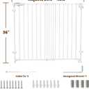Mumeasy 36" Tall Baby Gate for Stairs, 29.5-43.3" Expandable Hardware Mounted (Drill Needed), Removable No Bottom Bar Dog Gate, Auto Close Wide Walk Thru Safety Gate for Doorways, Pets& Toddlers,White