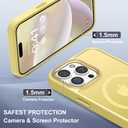 Newfuture Magnetic for iPhone 15 Pro Case [Compatible with Magsafe] [Military Grade Drop Protection] Translucent Matte Anti-Fingerprint Shockproof Phone Case for iPhone 15 Pro 6.1 inch, Yellow