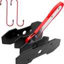 BARTOO Brake Caliper Press Tool, Brake Caliper Piston Spreader, Car Ratcheting Brake Caliper Piston Spreader Press Tool with 2 PCS Steel Plates, Red