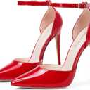 Elisabet Tang High Heels, Women Pumps D'Orsay Ankle Strap Pointed Toe Stiletto Heels Party Wedding Shoes (8)
