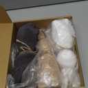 3 Pcs Easter Bunny Decorations Flocked Bunnies Figurine with Bow Tie Flocking Rabbit Tabletop Ornament for Easter Spring Signs Centerpieces for Farmhouse Home Decor (Black Brown White,8.66)