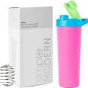 Simple Modern Stainless Steel Shaker Bottle with Ball 24oz | Metal Insulated Cup for Protein Mixes, Shakes and Pre Workout | Rally Collection | 80s Mix