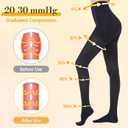 Medical Compression Pantyhose for Women Men, 20-30 mmHg Graduated Compression Tights, Closed Toe Compression Stockings, Support Hose, High Waist Compression Leggings for Varicose Veins, Edema, XL