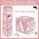 Pink Graduation Decorations Class of 2026 Graduation Boxes Pink White Congrats Grad Balloon Boxes for High School College Grad Party Supplies (Pink White