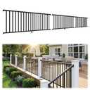 Egadis 3 Pack 36 in. H x 8 ft. W Porch and Deck Railing Kit Without Post, Black Textured AAMA 2604 Powder-Coat Finish Modular Aluminum Railing System for Outdoor Decks, Porches & Balconies (3 Panel)