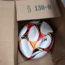 Voit Quantum Soccer Ball Size 5 - Premium PU Hybrid Match Ball with Abrasion-Resistant Cover - All-Surface Liga MX Soccer Balls for Grass or Turf - Play Like a Pro with Orange/Red/Black Soccer Ball