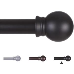 Curtain Rods for Windows 48 to 84-92 inch, 5/8" Matte Black Curtain Rod, Stainless Steel Small Curtain Rods for Bedroom, Living Room, Kitchen, Farmhouse, Outdoor Curtain rod Black