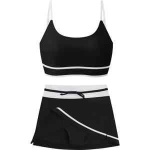 Girls Swimsuits 2 Piece Bathing Suit Bikini Set with Padded High Waisted Beach Swimwear for Girls 11-15 Years