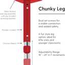FDP Rectangle Activity School and Classroom Kids Table (24 x 36 inch), Chunky Toddler Leg, Adjustable Height 15-24 inches - Maple Top and Red Edge