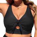 Plus Size Underwire Bikini Top - Women Push Up Swim Top Bra Keyhole Swimsuit Tops Only Bathing Suit Tops for Large Bust 2025 (Black) 22 Plus