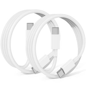 240W USB C to USB C Cable 2-Pack 6.6FT,Type C Fast Charging Cable for iPhone Air 17 16e 16 15 Pro Plus Pro Maxfor Galaxy S25/S24, for iPad Pro/Air/mini, for MacBook Pro/Air and More (White)