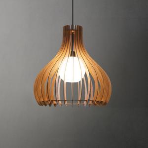Farmhouse Chandelier for Bedroom, 20" Mid-Century Artisan Luxe Wood Ceiling Pendant Light for Dining Room, Kitchen, Living Room, Entryway