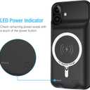 Battery Case for iPhone 16, Enhanced 10000mAh Portable Protective Wireless Charging Case Support Carplay Compatible with iPhone 16 (6.1 inch) Rechargeable Extended Battery Charger (Black)