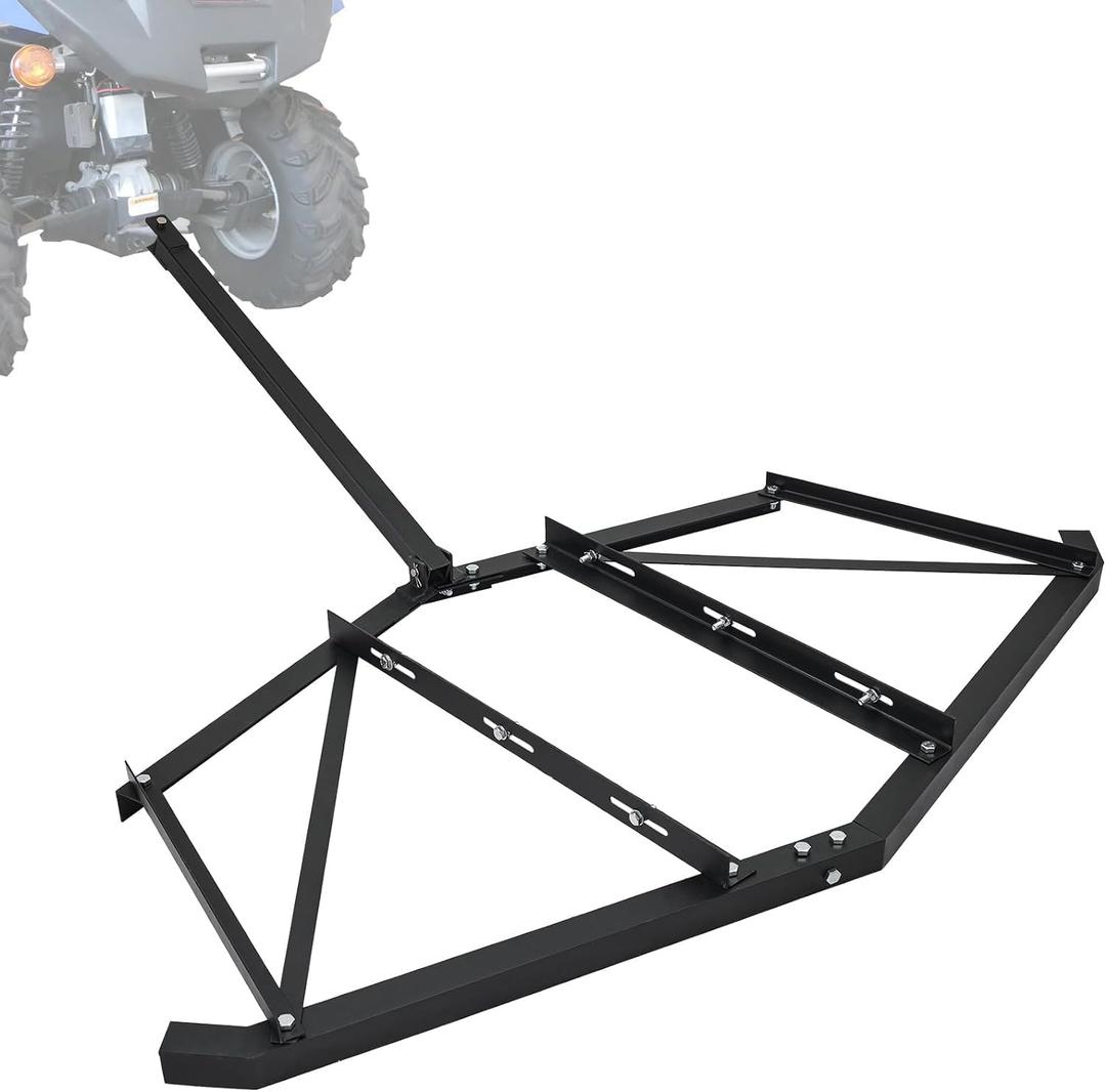 GAOMON Driveway Drag 74" Width, Driveway Drag Grader Pull Behind Driveway Grader Adjustable Bolts & 2 Reinforcement Bars, Yard Lawn Drag Harrow with Pin-Style Hitch, Garden Lawn Tractor for ATVs, UTV