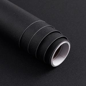 15.7" x 118" Peel and Stick Wallpaper Matte Black Contact Paper for New Environmentally Friendly Materials Thickening Waterproof Upgrade Black Wallpaper for Countertops Bathroom Kitchen Cabinet