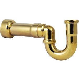 Westbrass D402NE-1-01 1-1/2" New England Style P-Trap with High Box Flange, Polished Brass