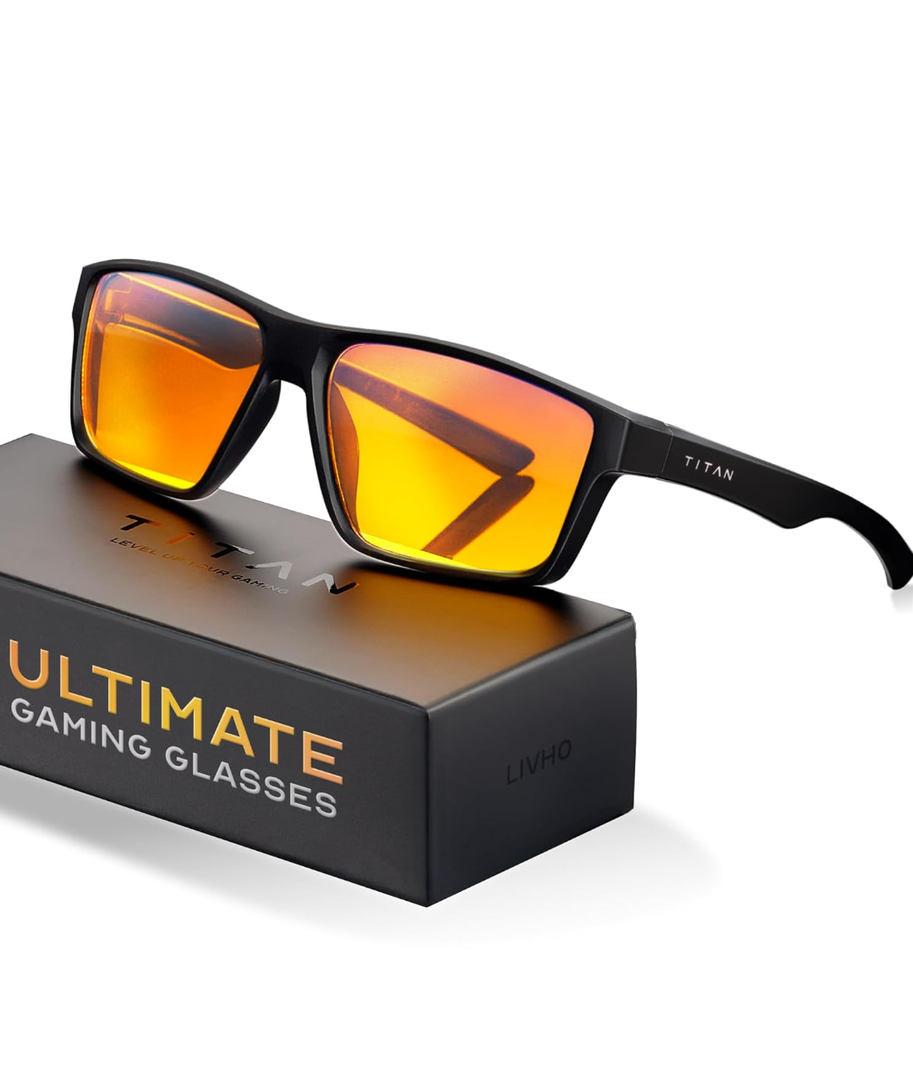 Titan Gaming Glasses, Anti Blue Light Glasses Men, UV400 Protection Blue Light Blocking Glasses for Computer Eye Strain