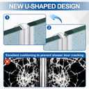 Shower Door Side Seal Strip 78.74 Inch (39.37" x 2 Pcs) for 1/4"(6 mm) Frameless Glass Sliding or Swing Door (U Type) Sweep Clear PVC Waterproof to Stop Shower Leaks No Adhesive Needed