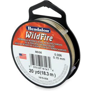 Beadalon Wildfire, 0.006 in, 0.15 mm, Break Strength 10 lb / 4.5 kg, Beige, 20 yd / 18 m