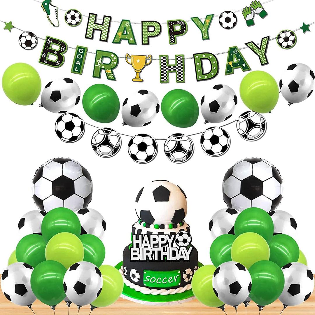 Soccer Birthday Party Decorations Soccer Balloons Banner For Mens Boys Birthday Party Sports Theme Party Football Theme Party Supplies