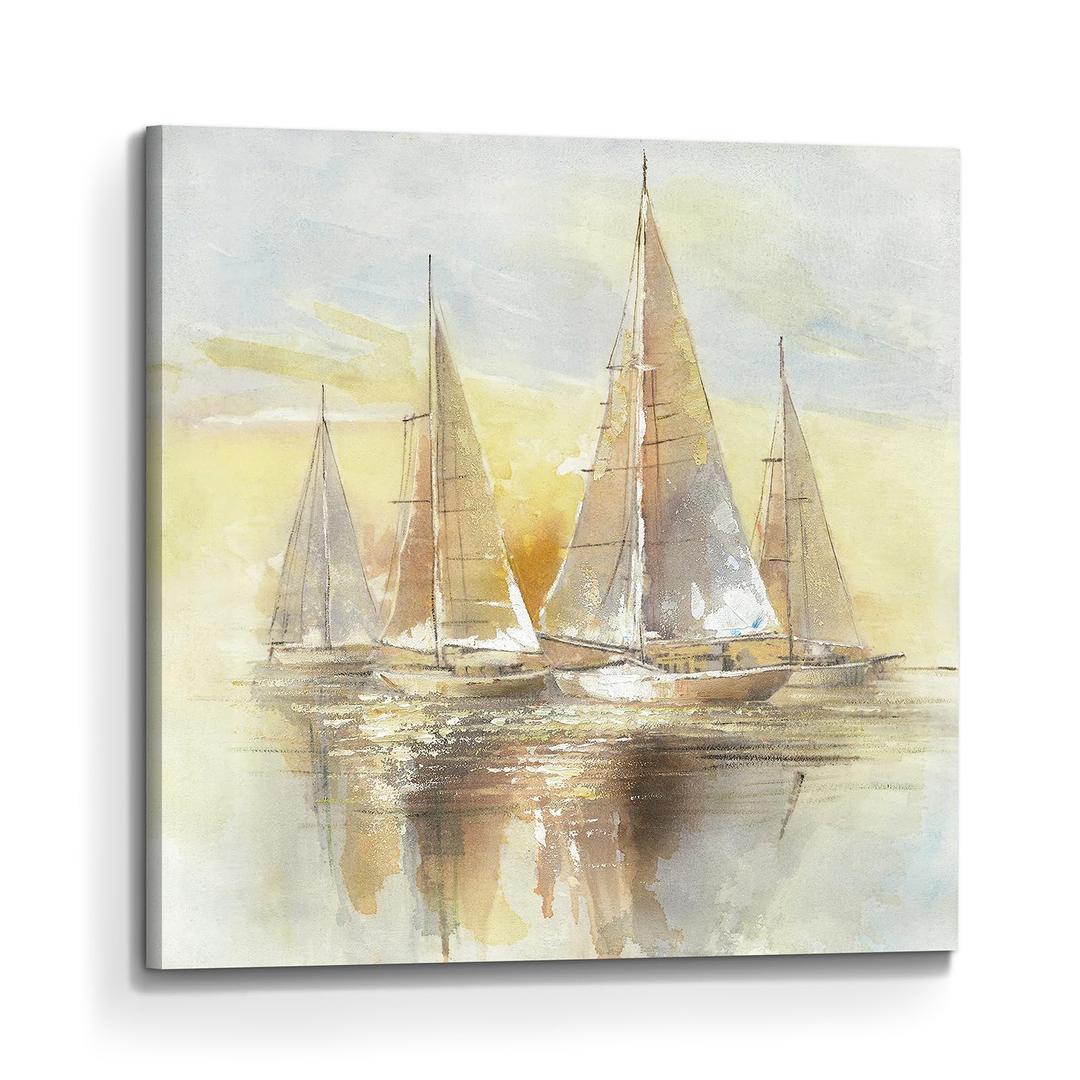 arttitue Ocean Sailboat Canvas Wall Art, Seascape Picture, 16x16 Inch